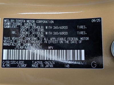 2026 Toyota Land Cruiser 4WD (Natl)