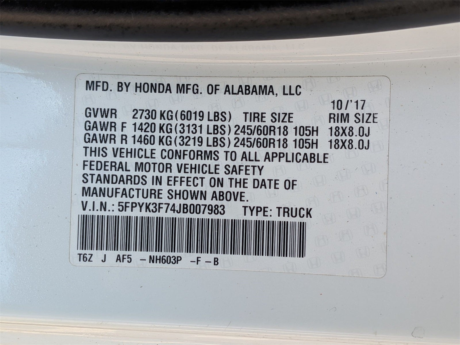 2018 Honda Ridgeline RTL-E