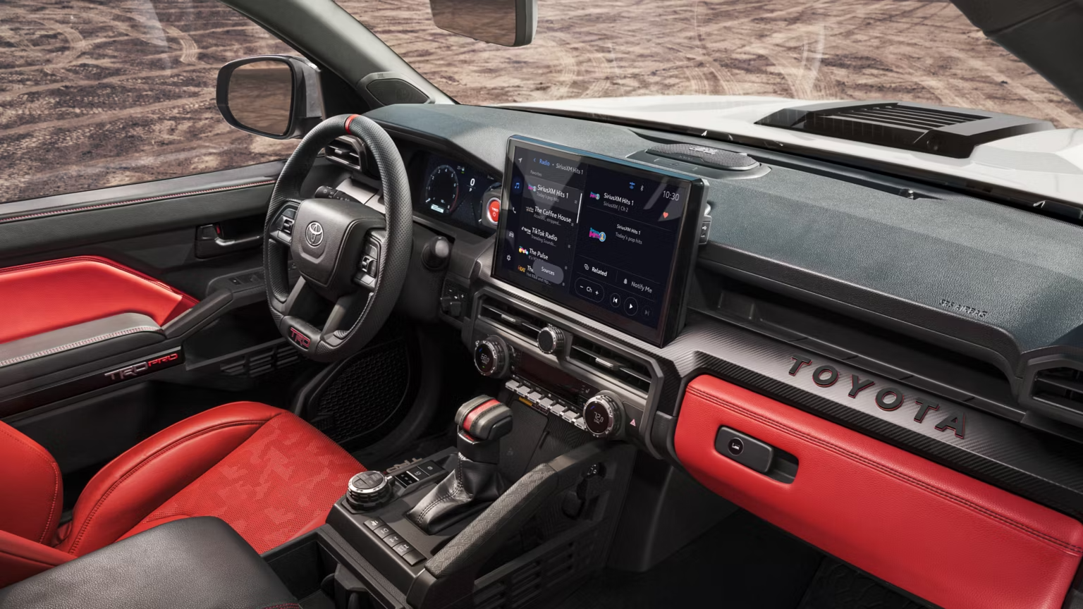 2025 Toyota Tacoma TRD Pro interior in Cockpit Red SofTex® trim for sale near Newark