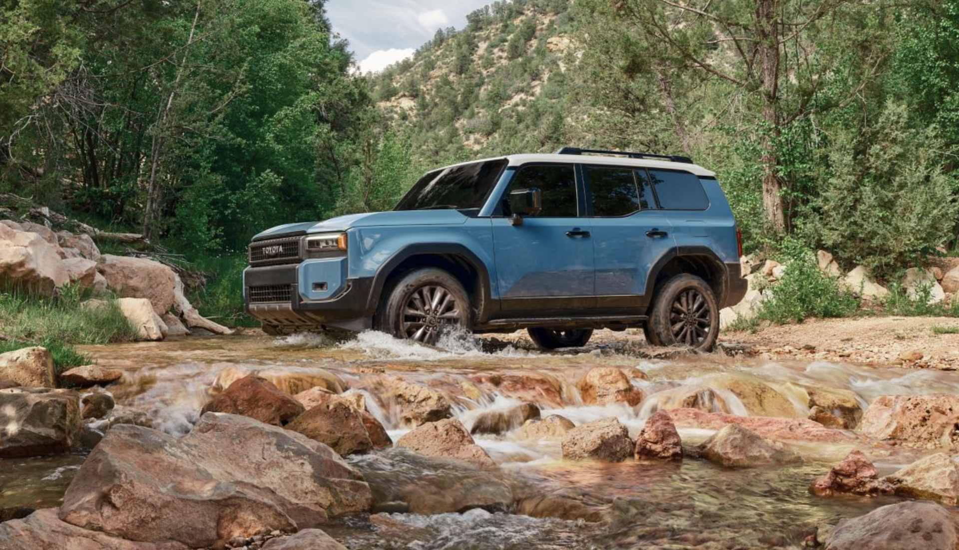 2024 Toyota Land Cruiser in Heritage Blue with Grayscape roof near Newark