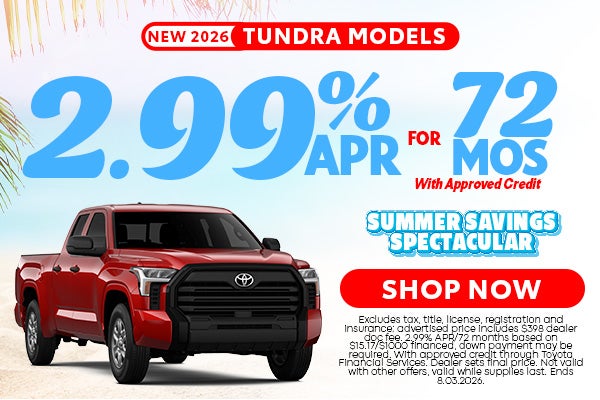 New 2026 Tundra offers in Zanesville, OH