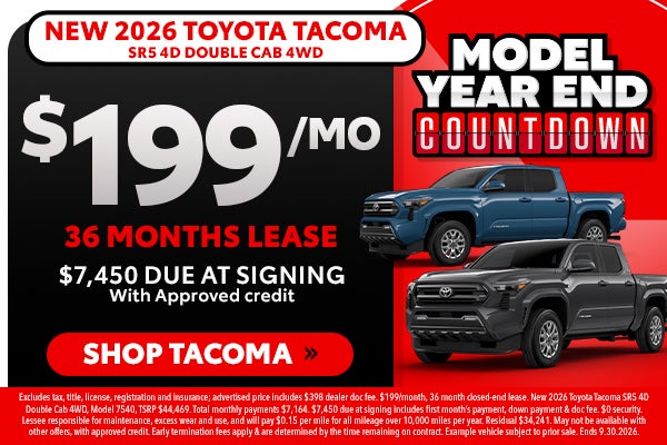 New 2026 Toyota Tacoma offers in Zanesville, OH