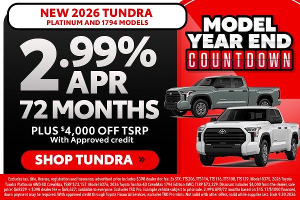 New 2026 Tundra offers in Zanesville, OH