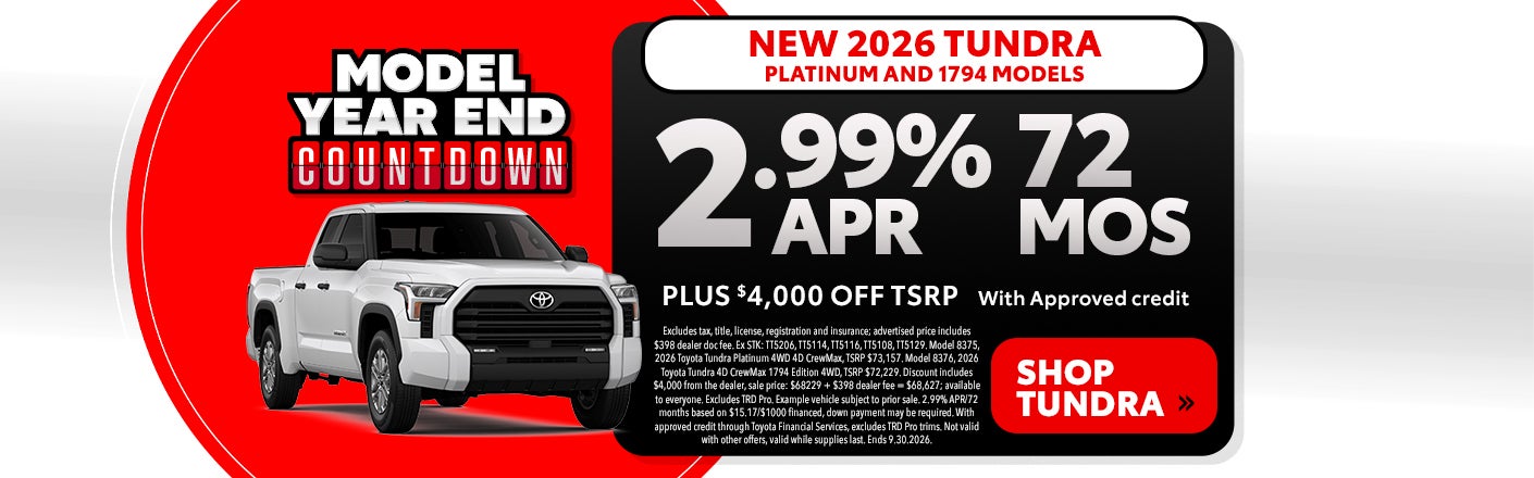 New 2026 Tundra offers in Zanesville, OH