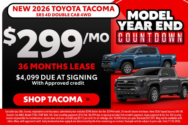 New 2026 Toyota Tacoma offers near Canton, OH