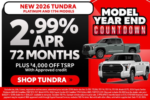 New 2026 Tundra offers in Zanesville, OH