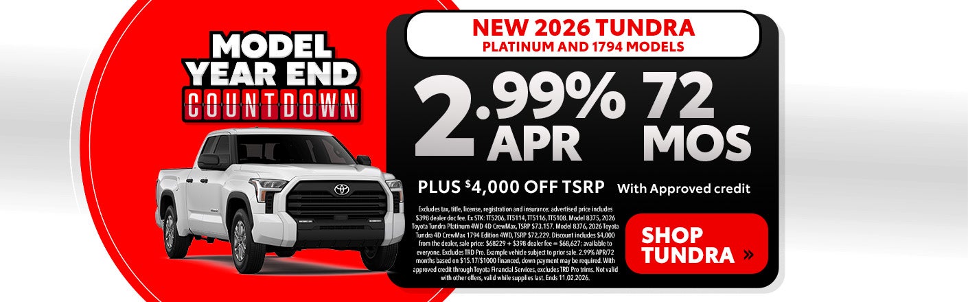 New 2026 Tundra offers in Zanesville, OH